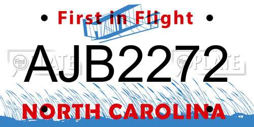 AJB2272 North Carolina License Plate