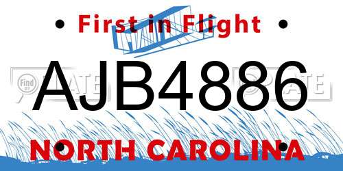 AJB4886 North Carolina License Plate