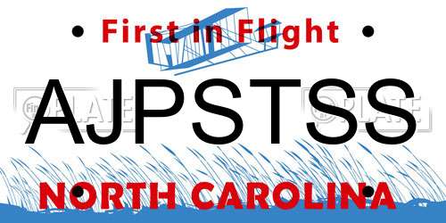 AJPSTSS North Carolina License Plate