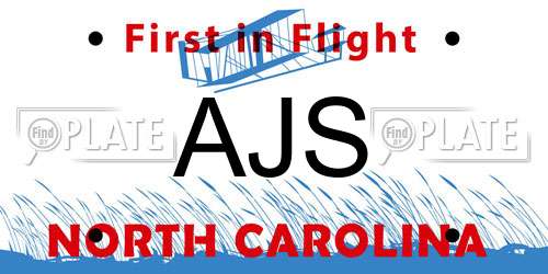 AJS North Carolina License Plate
