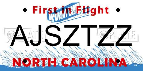 AJSZTZZ North Carolina License Plate