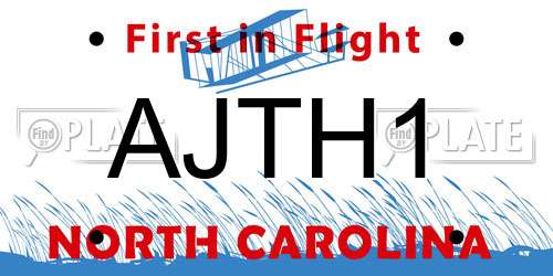 AJTH1 North Carolina License Plate