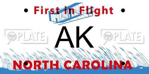 AK North Carolina License Plate