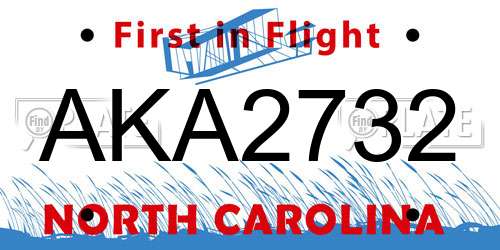 AKA2732 North Carolina License Plate