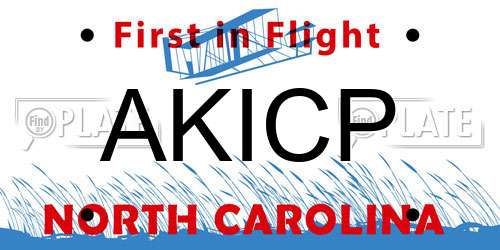 AKICP North Carolina License Plate