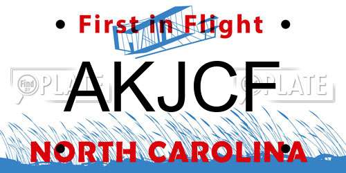 AKJCF North Carolina License Plate