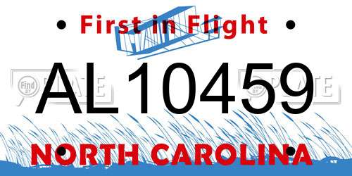 AL10459 North Carolina License Plate
