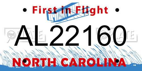 AL22160 North Carolina License Plate