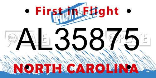 AL35875 North Carolina License Plate