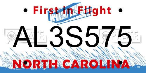 AL3S575 North Carolina License Plate