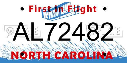 AL72482 North Carolina License Plate