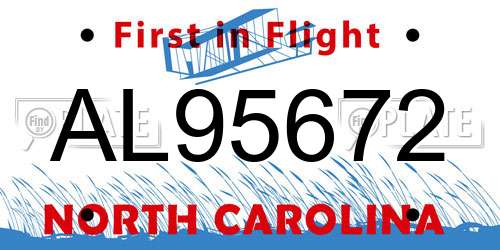 AL95672 North Carolina License Plate