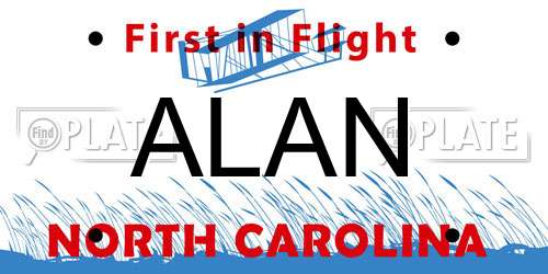 ALAN North Carolina License Plate