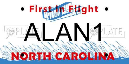 ALAN1 North Carolina License Plate