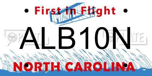ALB10N North Carolina License Plate