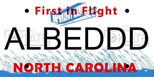 ALBEDDD North Carolina License Plate