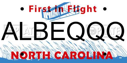ALBEQQQ North Carolina License Plate