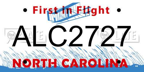 ALC2727 North Carolina License Plate