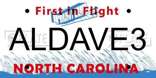 ALDAVE3 North Carolina License Plate