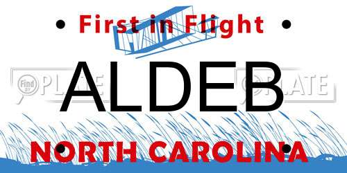 ALDEB North Carolina License Plate