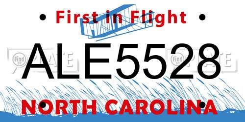 ALE5528 North Carolina License Plate