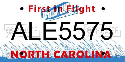 ALE5575 North Carolina License Plate