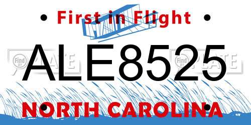 ALE8525 North Carolina License Plate