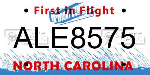ALE8575 North Carolina License Plate