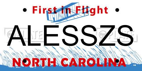 ALESSZS North Carolina License Plate