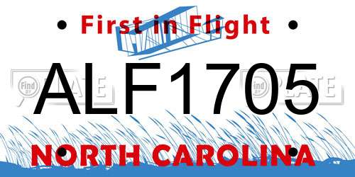 ALF1705 North Carolina License Plate