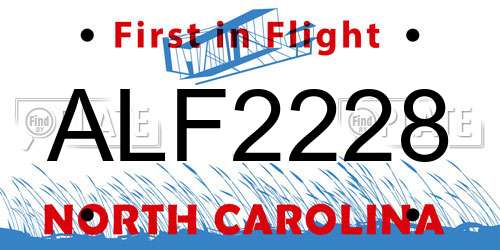 ALF2228 North Carolina License Plate