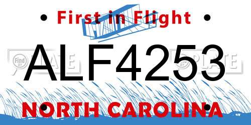 ALF4253 North Carolina License Plate