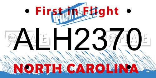 ALH2370 North Carolina License Plate