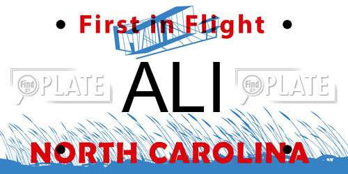 ALI North Carolina License Plate