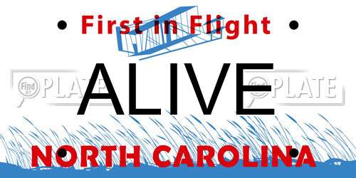 ALIVE North Carolina License Plate
