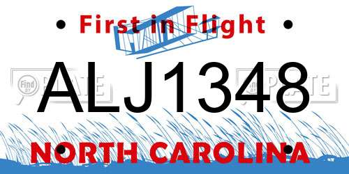 ALJ1348 North Carolina License Plate