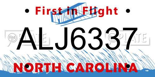 ALJ6337 North Carolina License Plate