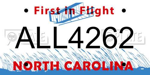 ALL4262 North Carolina License Plate