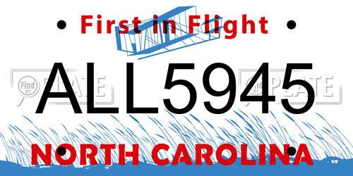 ALL5945 North Carolina License Plate
