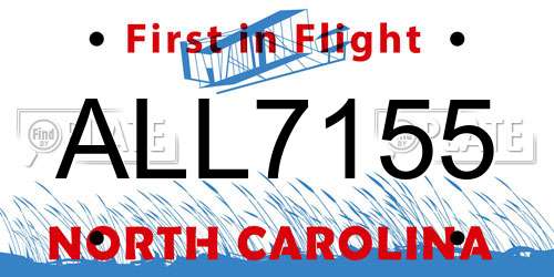 ALL7155 North Carolina License Plate