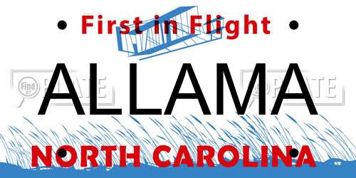 ALLAMA North Carolina License Plate