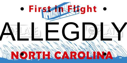 ALLEGDLY North Carolina License Plate