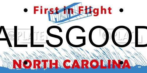 ALLSGOOD North Carolina License Plate