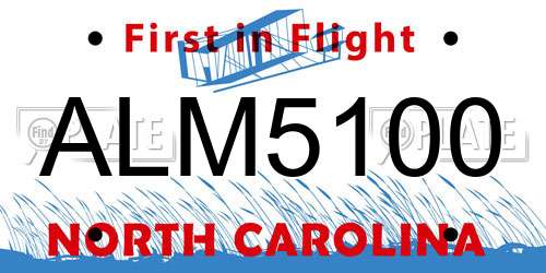 ALM5100 North Carolina License Plate