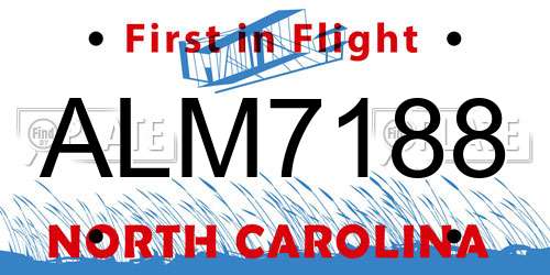ALM7188 North Carolina License Plate