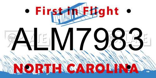 ALM7983 North Carolina License Plate