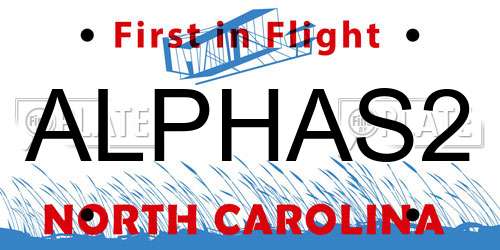 ALPHAS2 North Carolina License Plate
