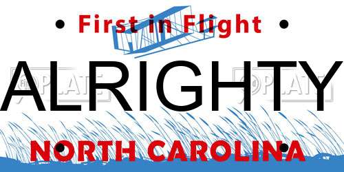 ALRIGHTY North Carolina License Plate