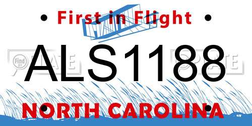 ALS1188 North Carolina License Plate