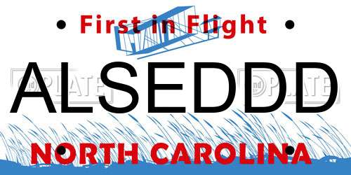 ALSEDDD North Carolina License Plate
